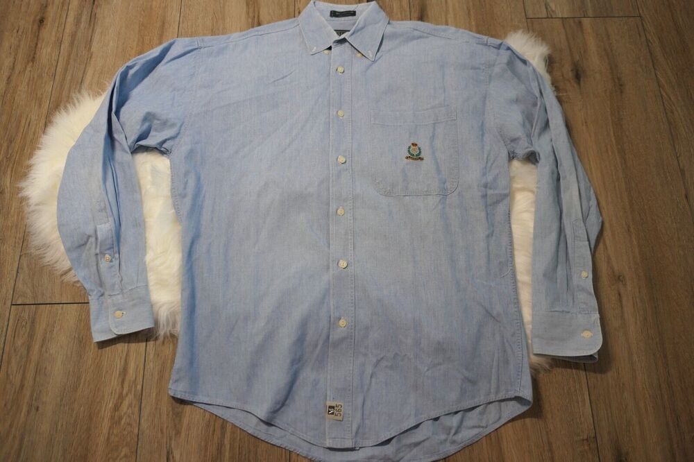 Vintage Ralph Lauren Chaps Shirt Men's Medium Long Sleeve Button Down Denim